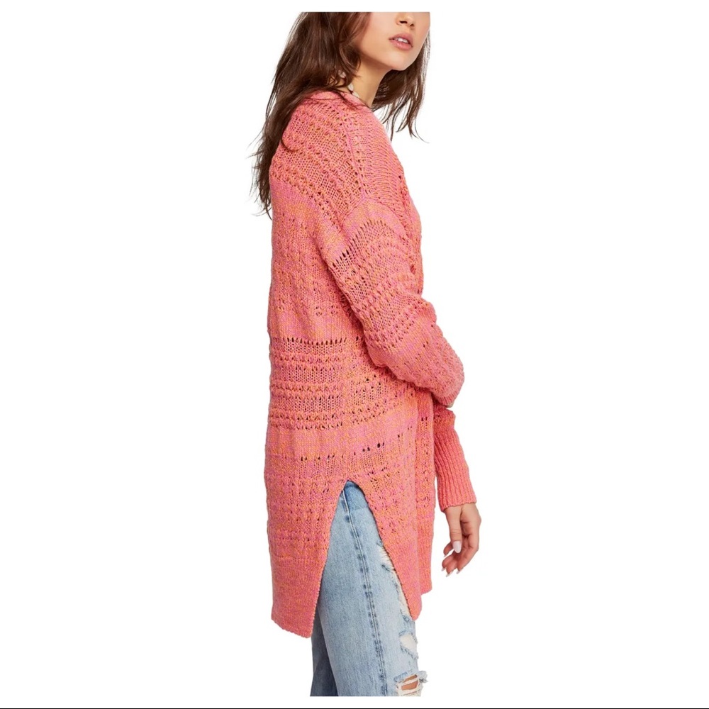 NEW FREE PEOPLE OPEN STITCH KNIT V-NECK SWEATER - Picture 5 of 8